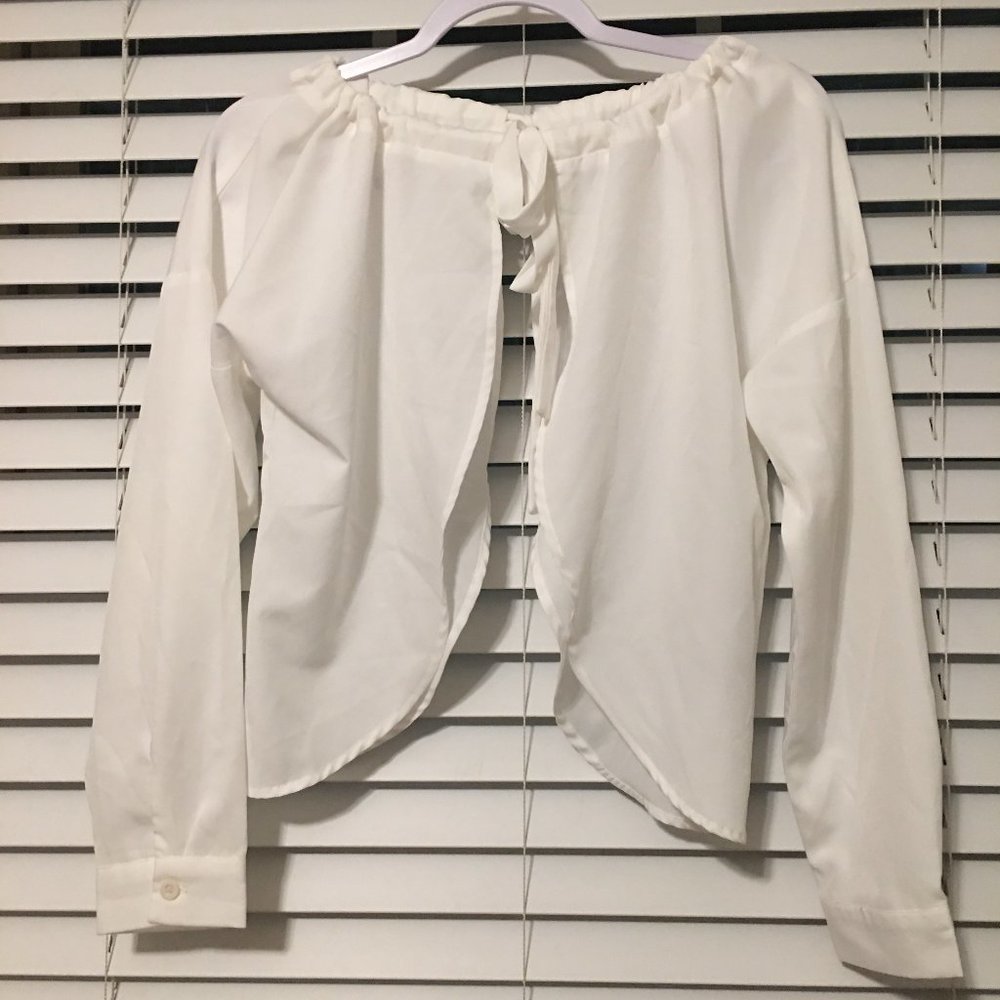 SHEIN DAZY Tie Neck Drop Should Top